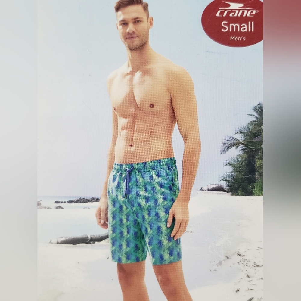 Crane men blue swim shorts